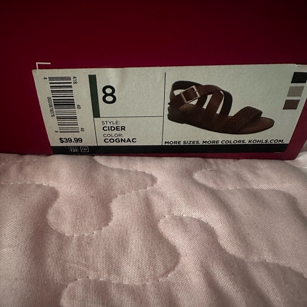 SO Women's Sandals - Cognac.  Size 8.  New